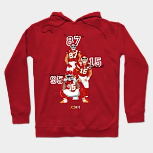 Chiefs : Mahomes 15 x Travis Kelce 87 x Chris Jones 95 Hoodie